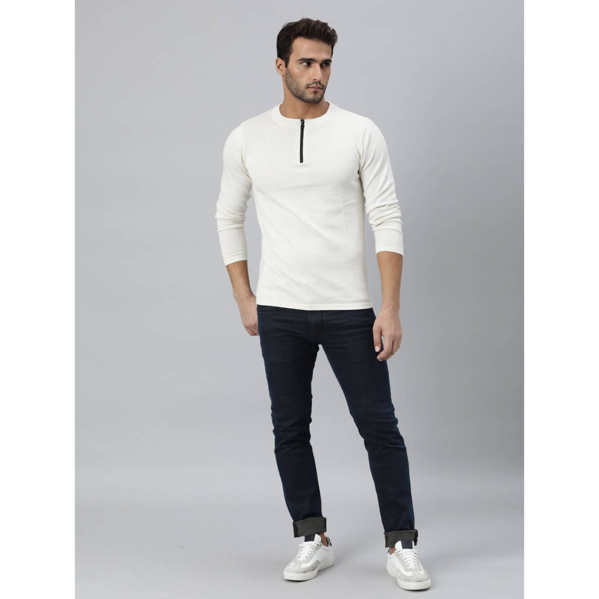 Rare Rabbit Sweaters Buy Rare Rabbit Solid Off White Sweaters Online