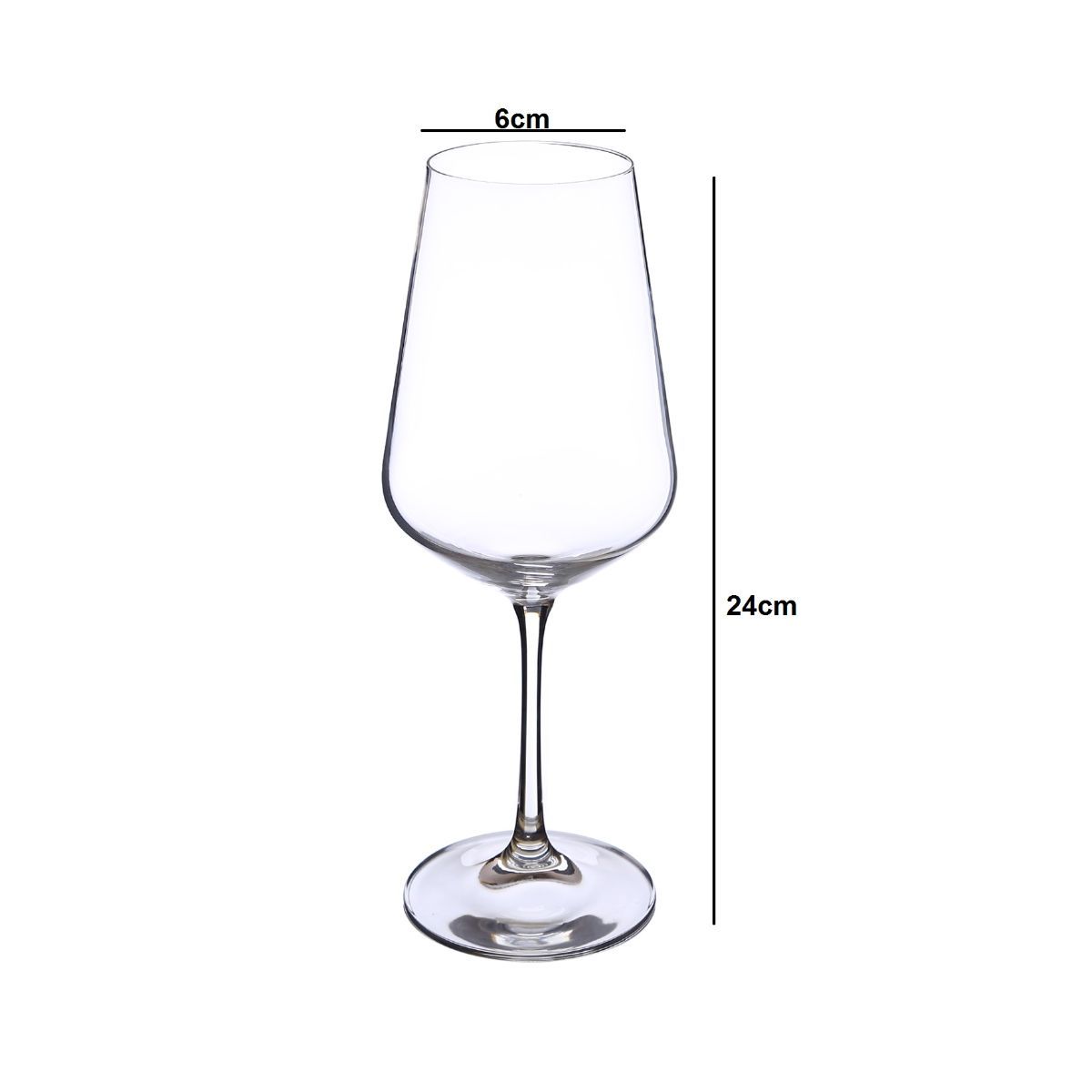 Bohemia Crystal Nonlead Sandra Wine Drinking Glass Set, 450ml ...