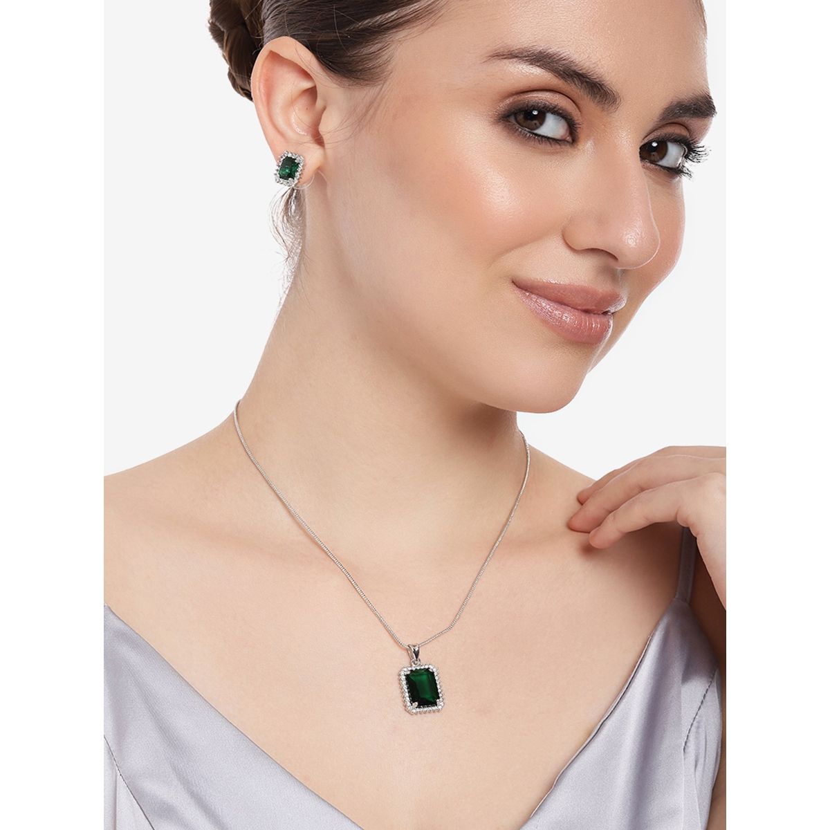 Emerald May Birthstone Sterling Silver Necklace | Little Sky Stone