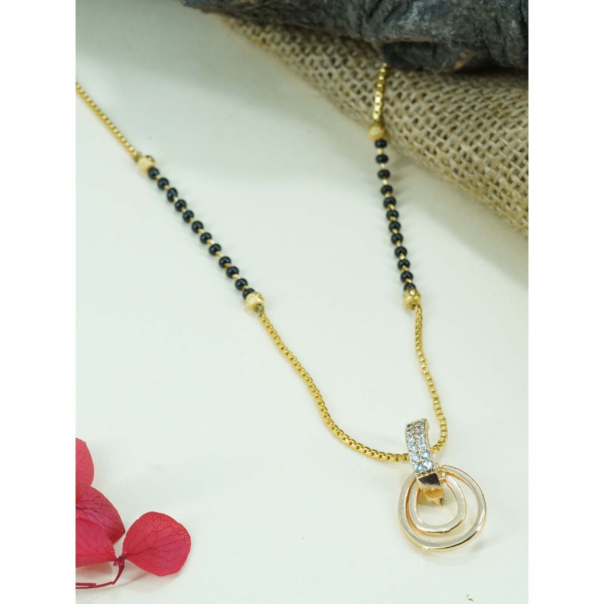 Buy GRIIHAM Gold Plating Black Bead Mangalsutra Mangalya Chain 18 ...