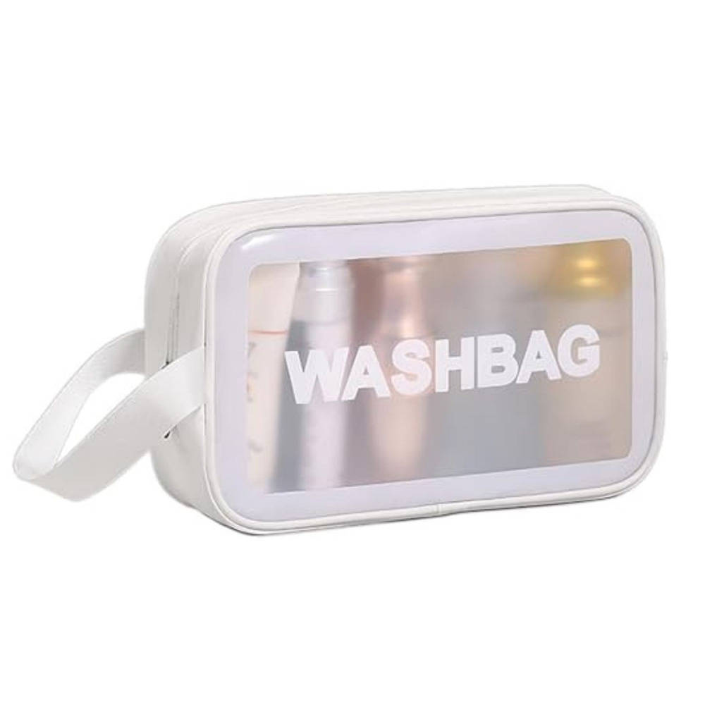 Kayanara Transparent Travel Small Makeup Bag - White Wash Bag