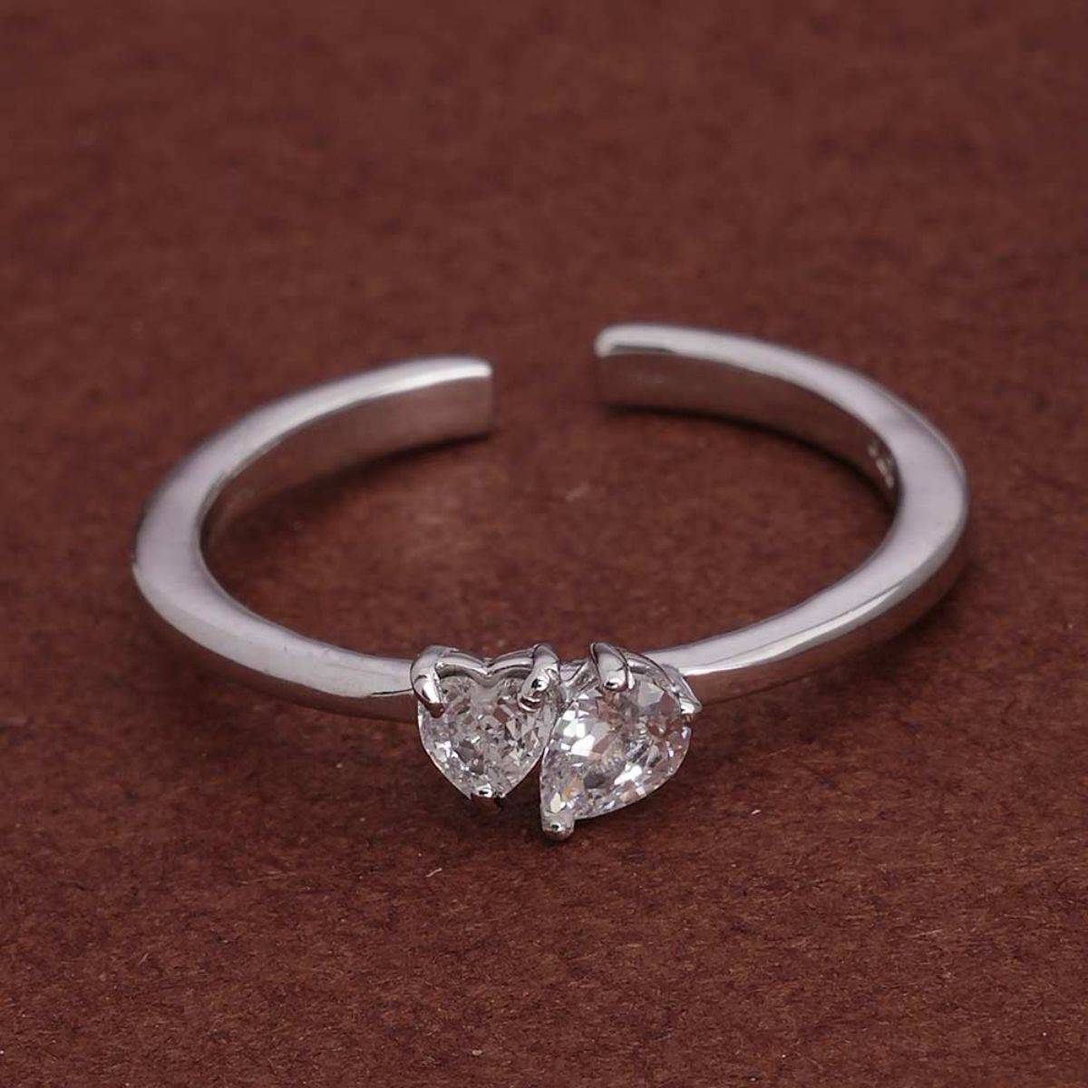 Palmonas 925 Sterling Silver You and Me Stone 925 Silver Ring
