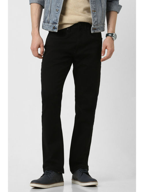 Peter England Men Black Dark Wash Regular-Fit Jeans