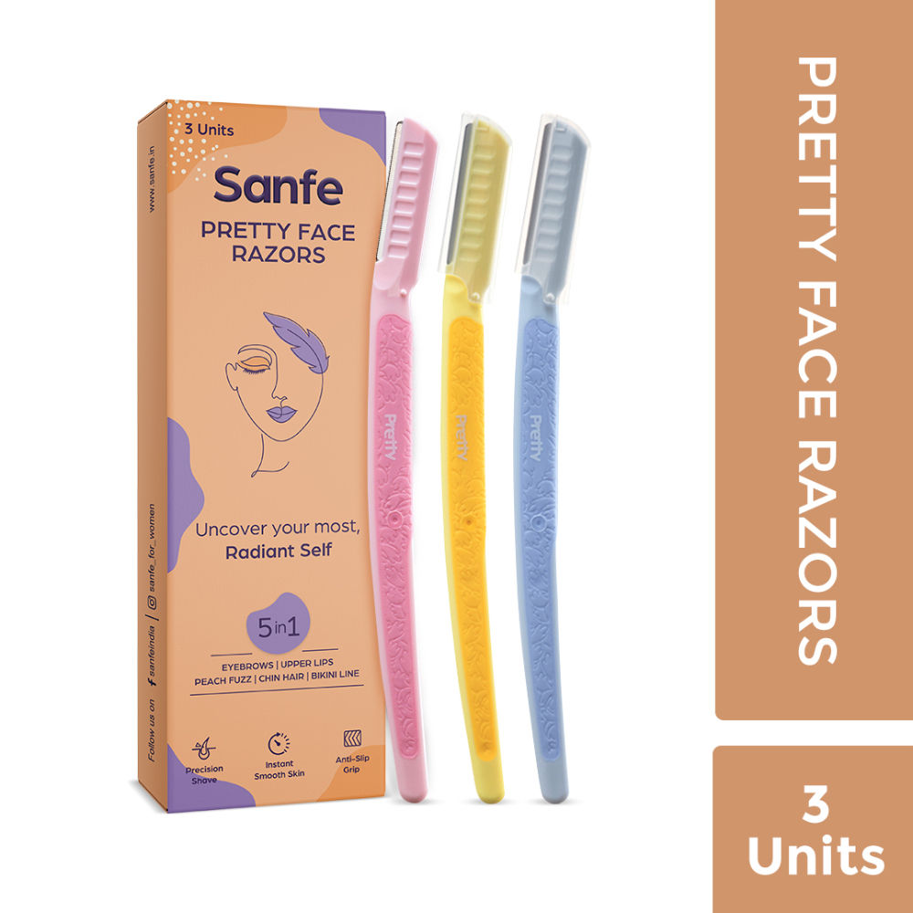 Sanfe Pretty Face Razor for Painfree Facial Hair Removal 5 in1 - 3 Pcs