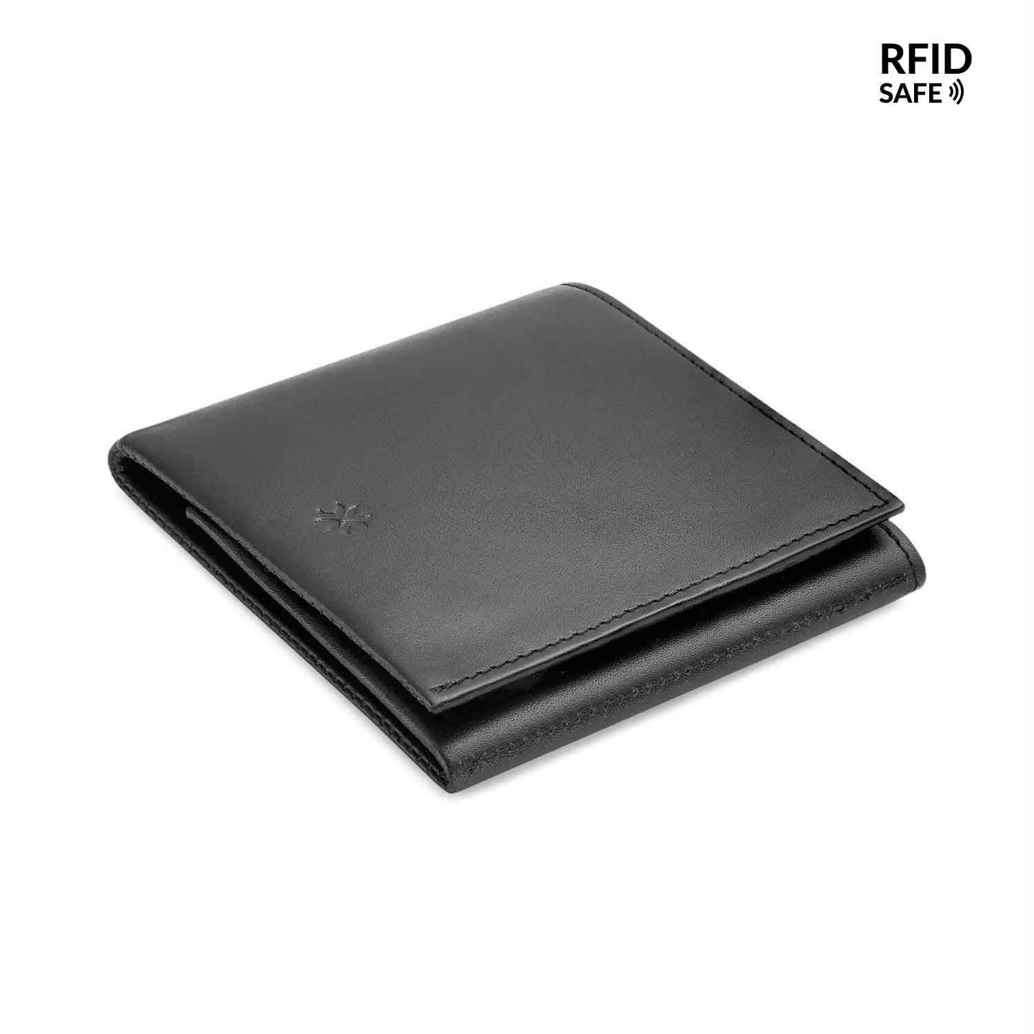 Pennline Rfid Safe Slim Minimalistic Trifold Leather Wallet