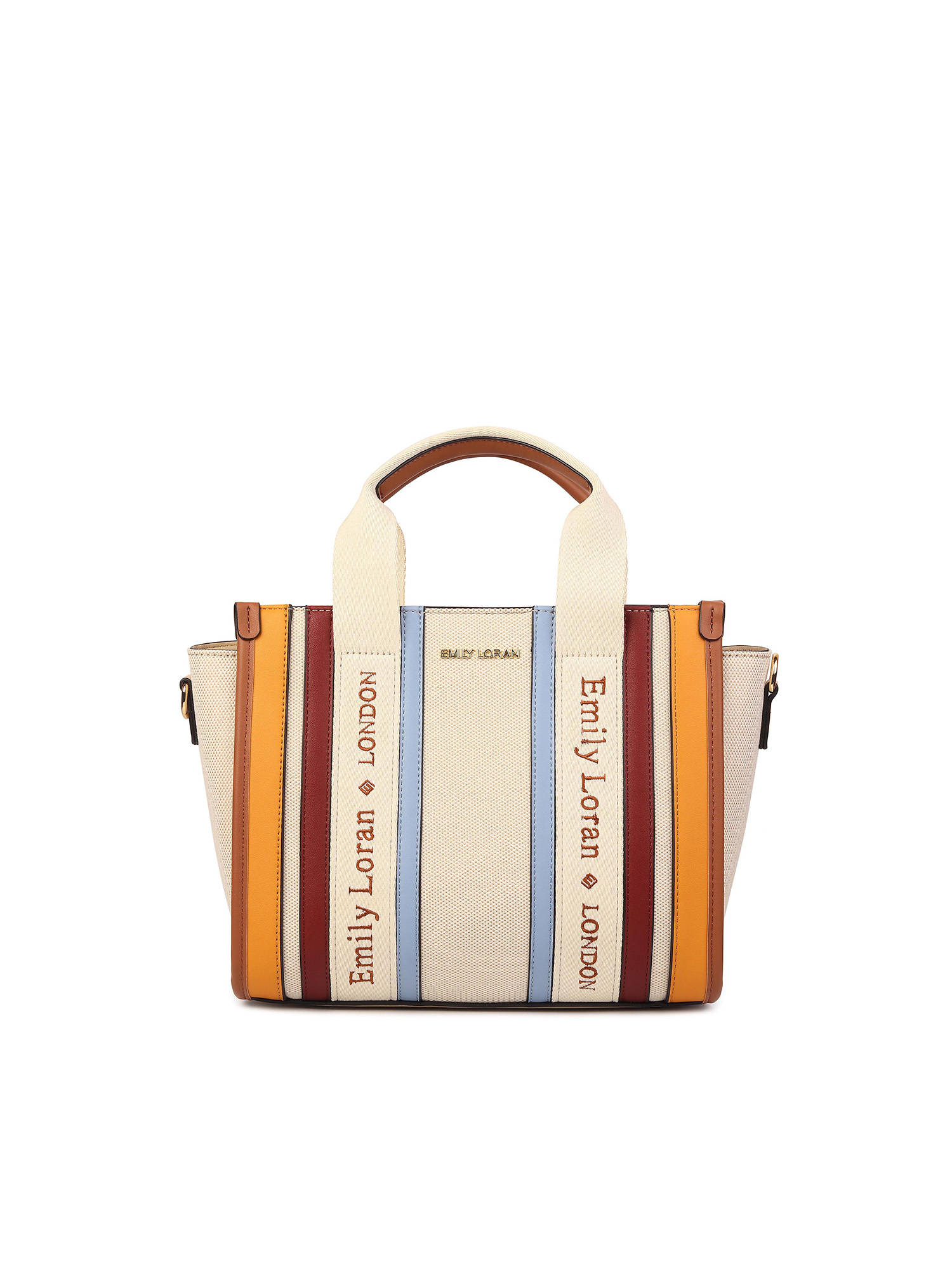 TREASO CLOSET Signature Stripe Handbag- Beige