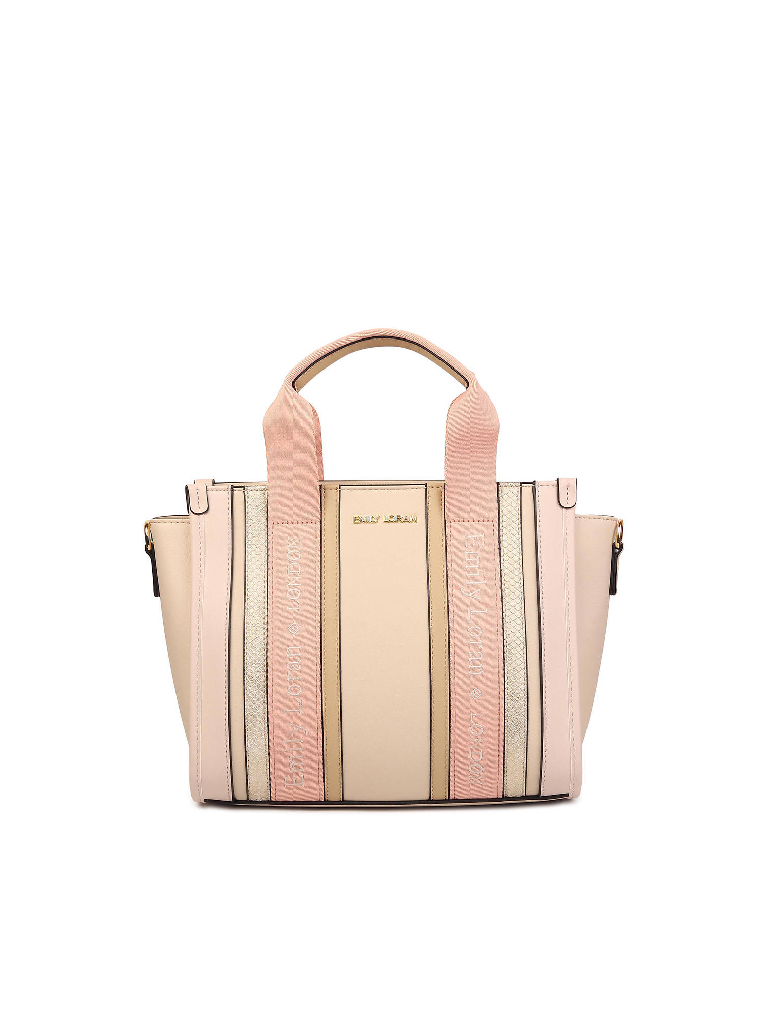 TREASO CLOSET Signature Stripe Handbag- Pink