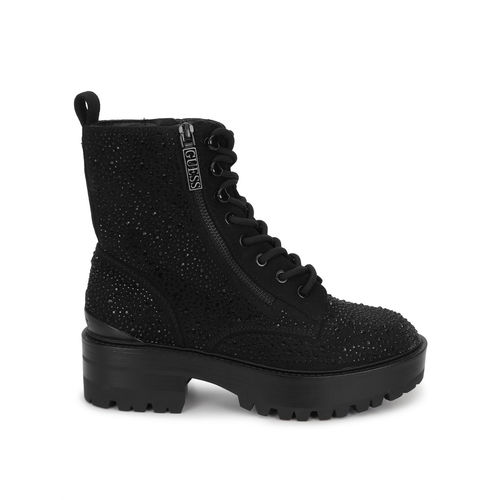 Guess Women Black Embellished Combat Boots (UK 6)