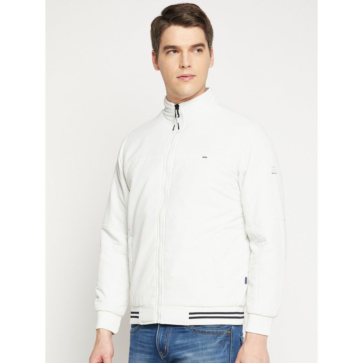Buy Okane Men White Bomber Jacket Online
