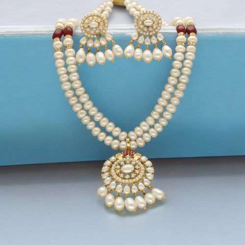Buy Sri Jagdamba Pearls Cherish Pearl Necklace with Pair Of
