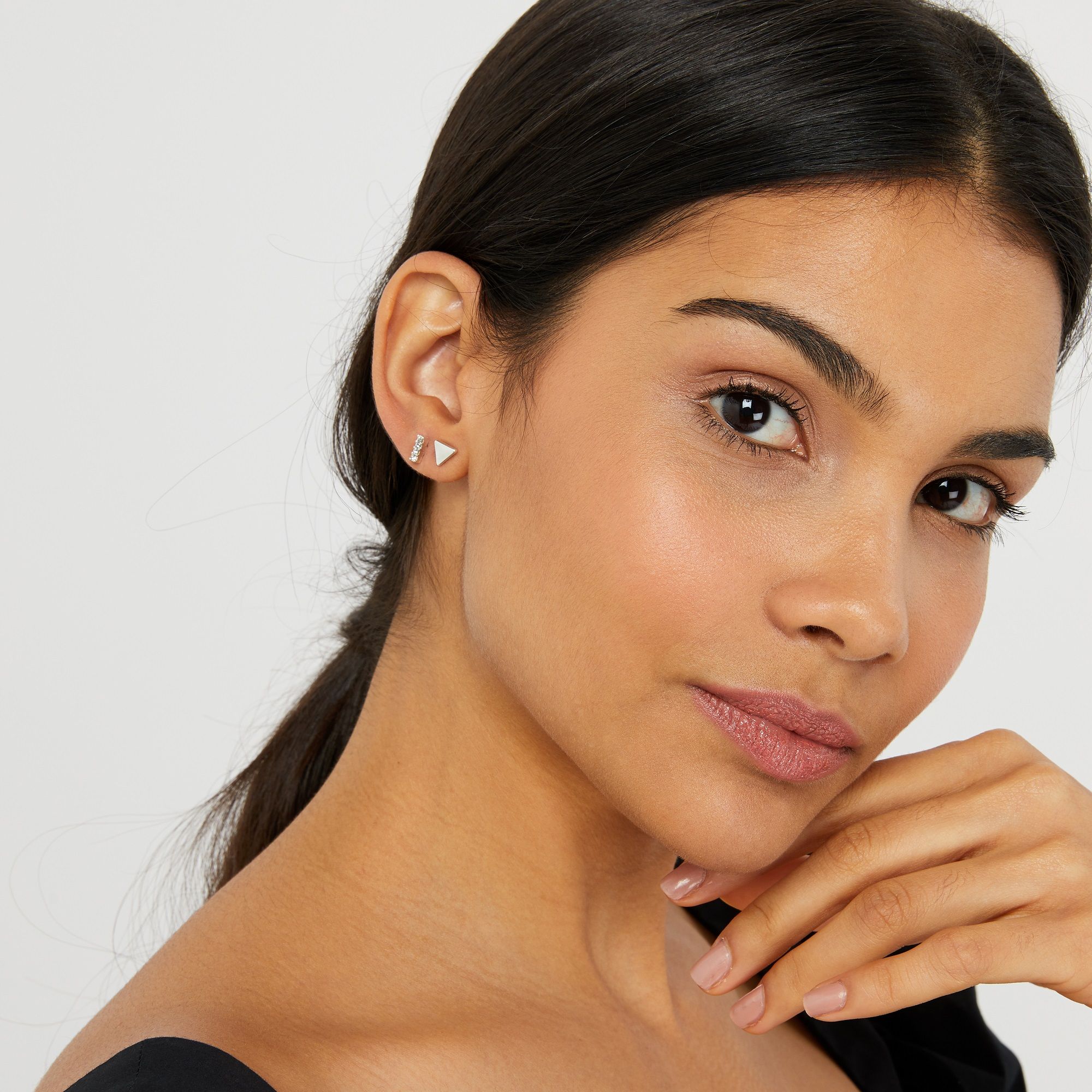 Buy Accessorize London X3 Triangle Half Moon Pack Earrings Online