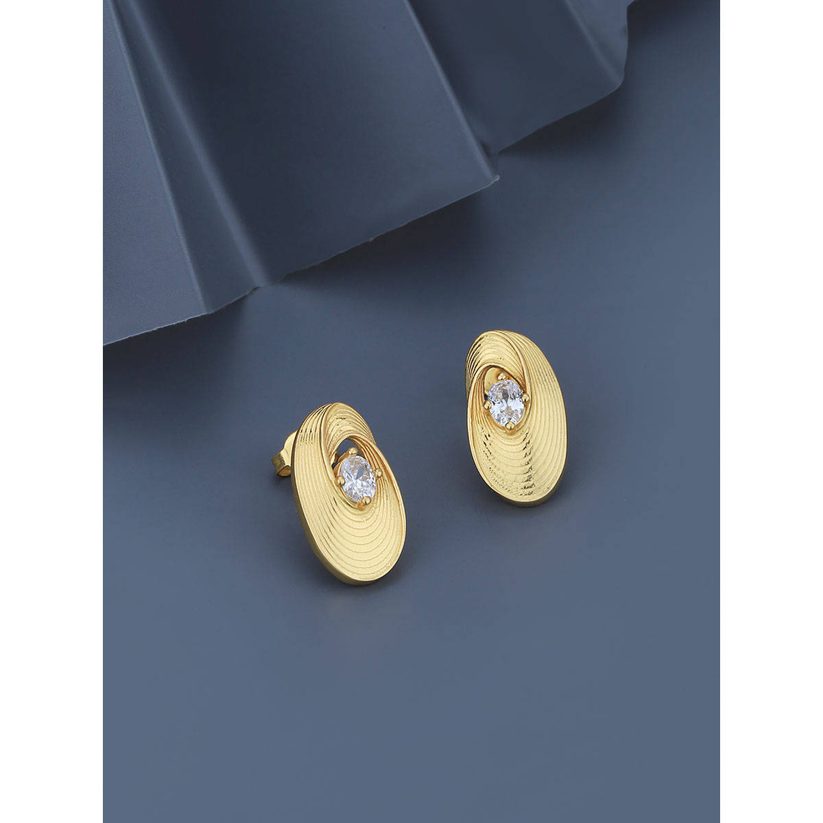 Buy Carlton London 18Kt Gold Plated with Cz Contemporary Stud Earring ...