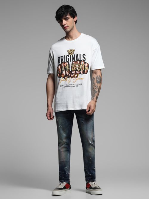 T-shirt Jack & Jones Jorparos - Coupe Ample, Col Rond - Manches Courtes - Lot De 1