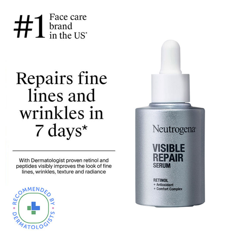 Neutrogena Visible Repair Anti-Ageing Retinol + Peptide Night Face Serum For Wrinkles & Fine Lines