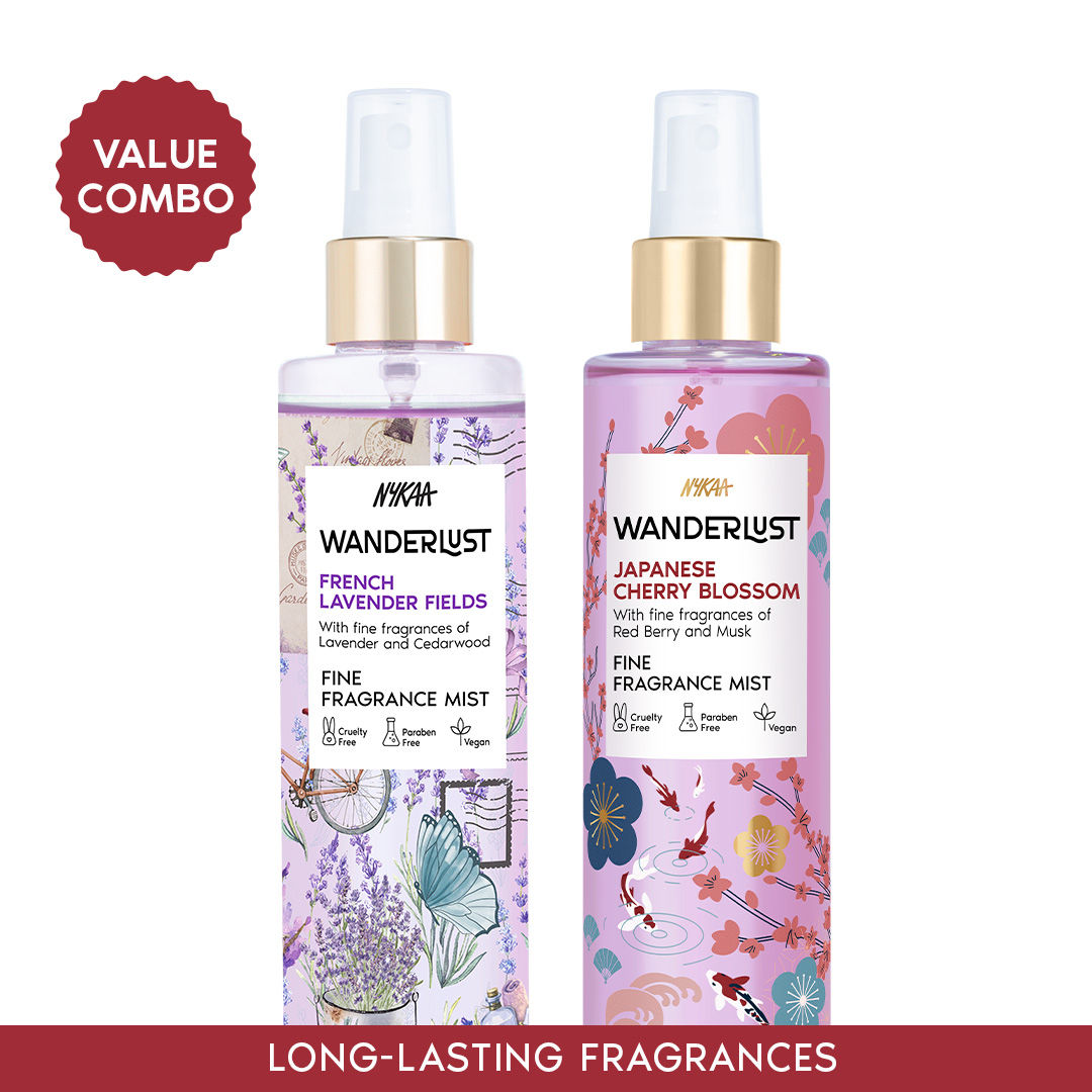 Wanderlust Best Sellers Floral Body Mist Combo - Japanese Cherry Blossom & French Lavender