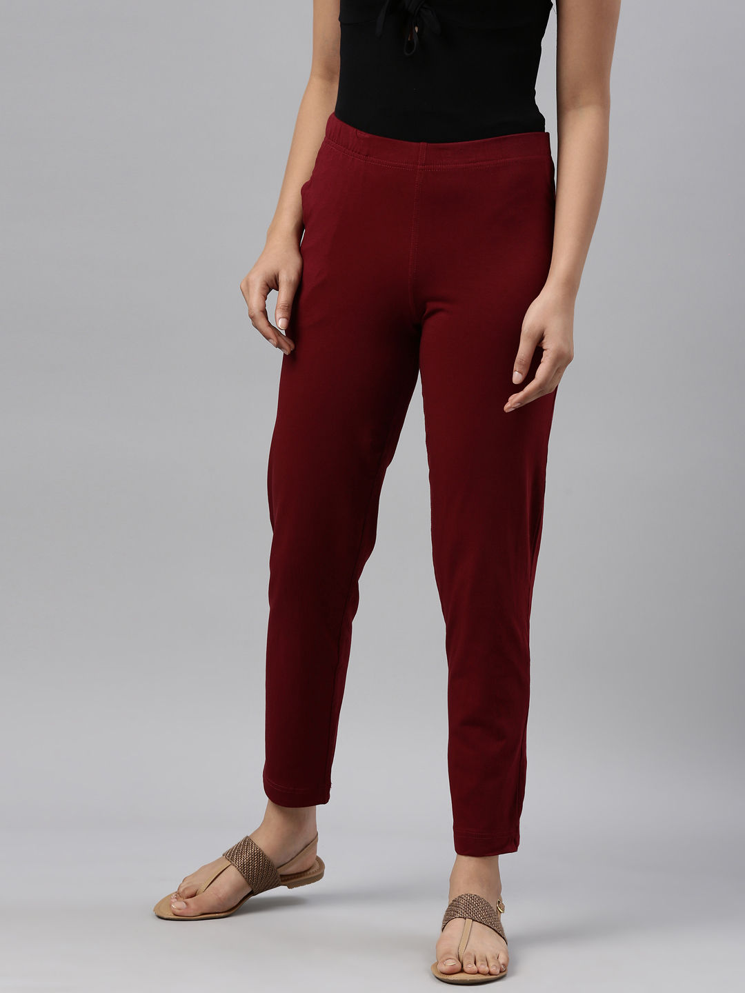 Buy GO COLORS Gold Womens Shimmer Pants | Shoppers Stop