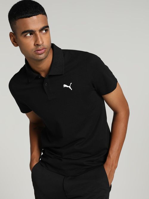 Puma Essentials Men Black Polo T-shirt