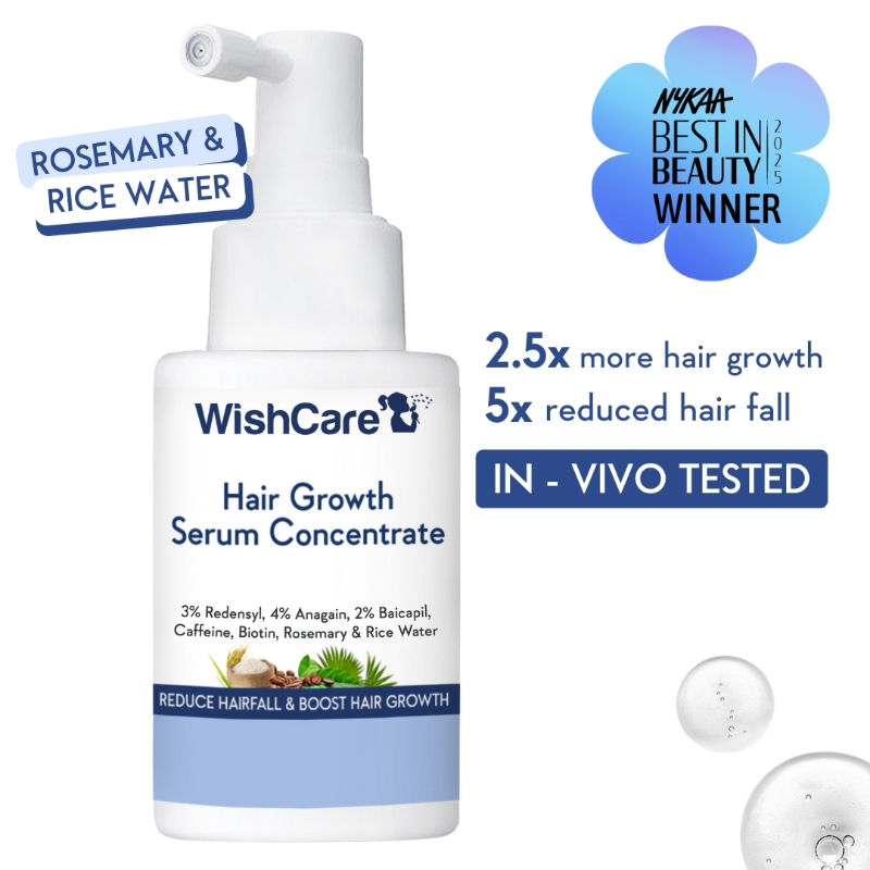 Wishcare Hair Growth Serum Concentrate|In-Vivo Tested|Redensyl, Anagain, Biotin,Keratin & Rice Water