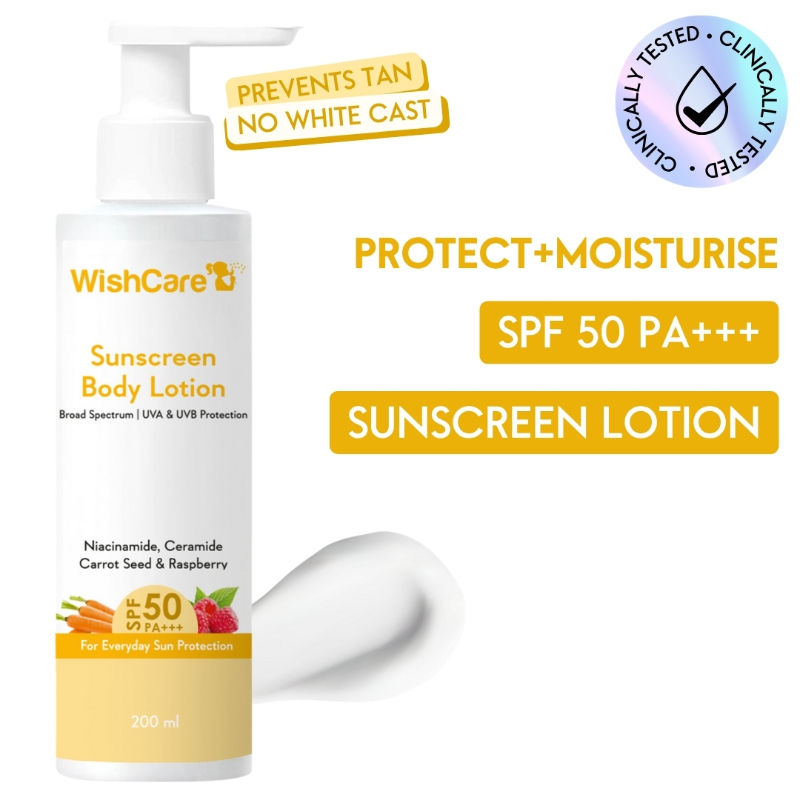 Wishcare Sunscreen Body Lotion SPF 50 Broad Spectrum PA+++ UVA & UVB Protection - Body Sunscreen
