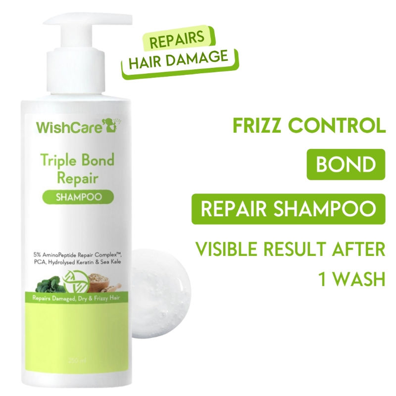 Wishcare Triple Bond Repair Shampoo For Dry & Frizzy Hair - Amino Peptide Complex For Damaged Hair