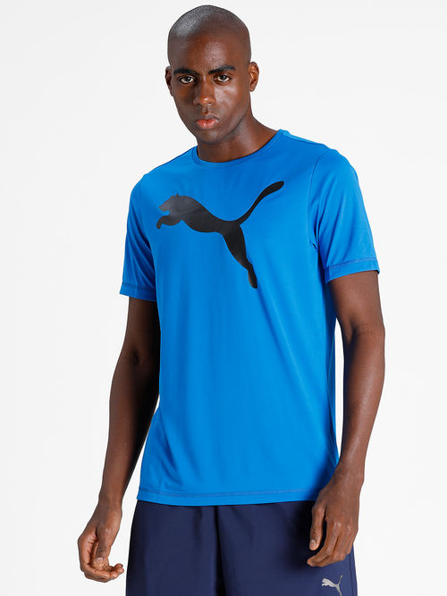 Puma Active Big Logo Blue Mens Sports T-Shirt (XS)