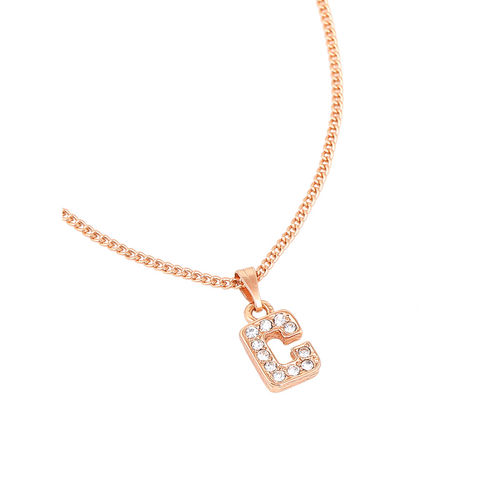 Buy Estele Rose Gold Plated Small Elegant C Letter Crystal