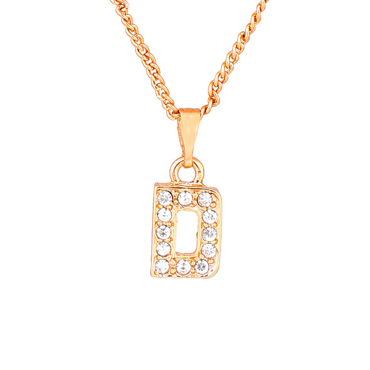 Buy Estele Rose Gold Plated Small & Trendy D Letter Crystal