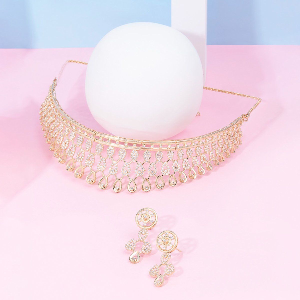 正規品 andmary Claire choker tops Buy Zaveri Pearls Gold Tone Cubic Zirconia Choker Necklace and