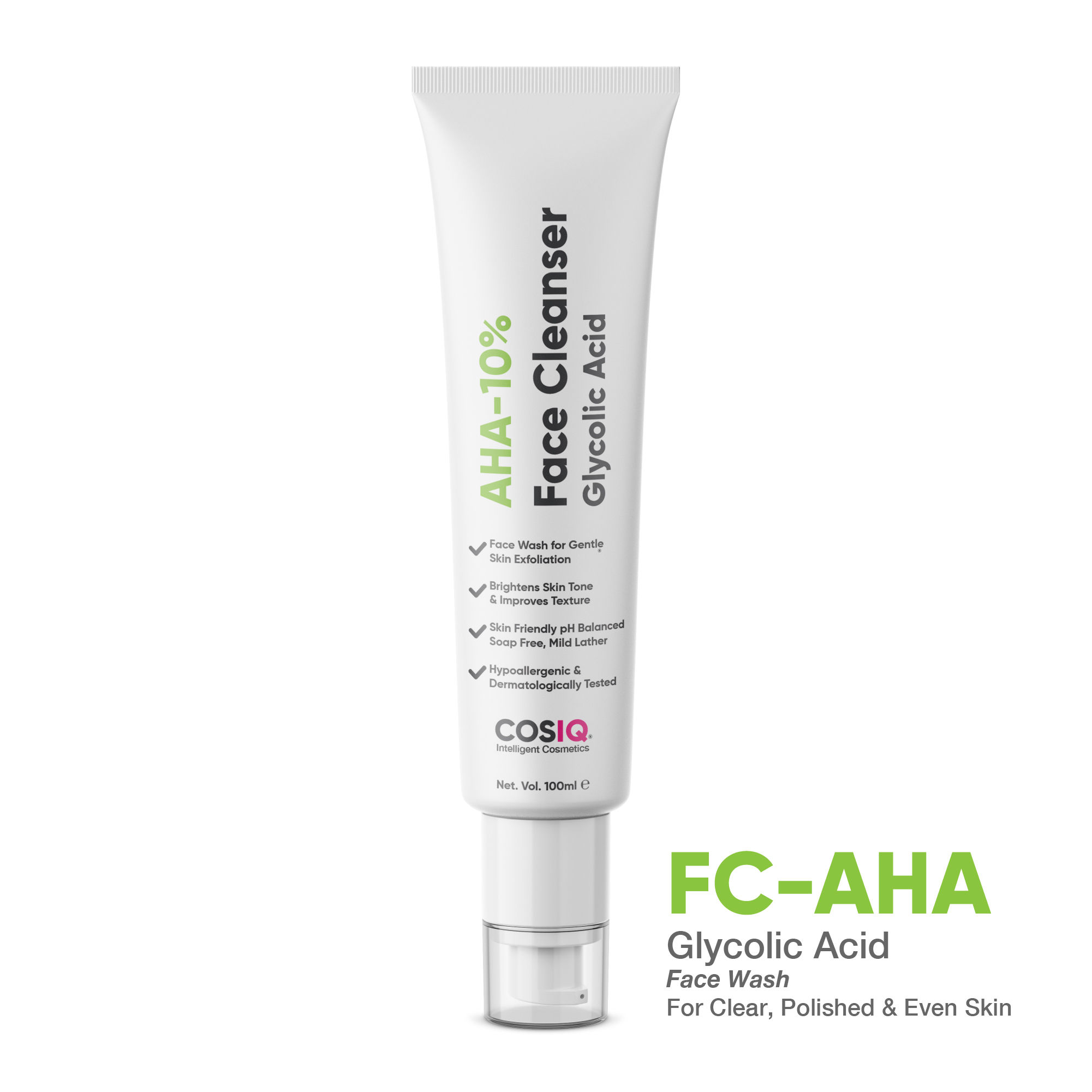 Cos-IQ AHA-10% Glycolic Acid Face Cleanser