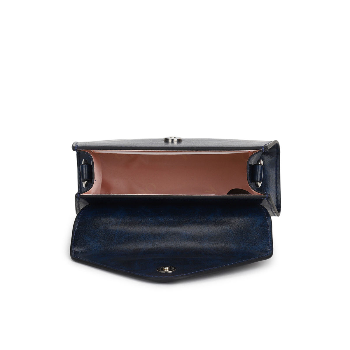 Navy Blue and Printed Smooth Leather with Sodalite Shoulder Bag |  DidemSlowMadeLeather