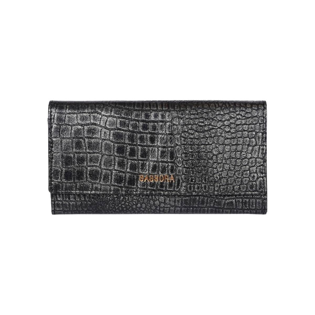 Sassora Premium Leather Women RFID Large Wallet (M)