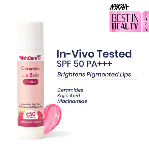 Wishcare Tinted Ceramide Lip Balm with SPF50 PA+++ - Kojic Acid & Niacinamide - For Lip Lightening