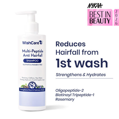 WishCare Multi Peptide Anti Hairfall Shampoo - Rice Water, Rosemary, Capilia Longa, HA & Caffeine