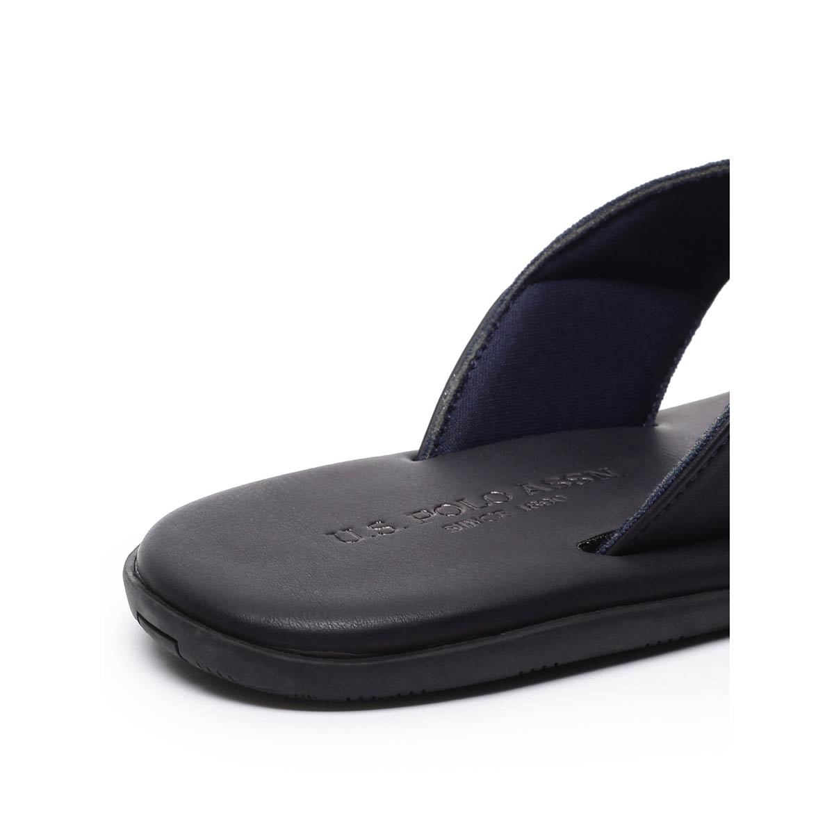 Men's polo cheap leather flip flops