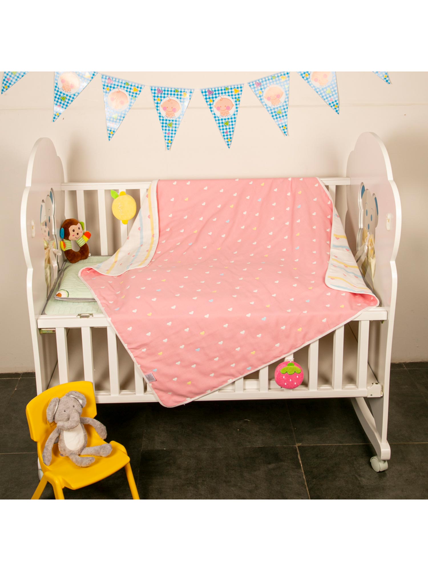 Baby Moo Heart Pink Muslin Blanket Buy Baby Moo Heart Pink Muslin