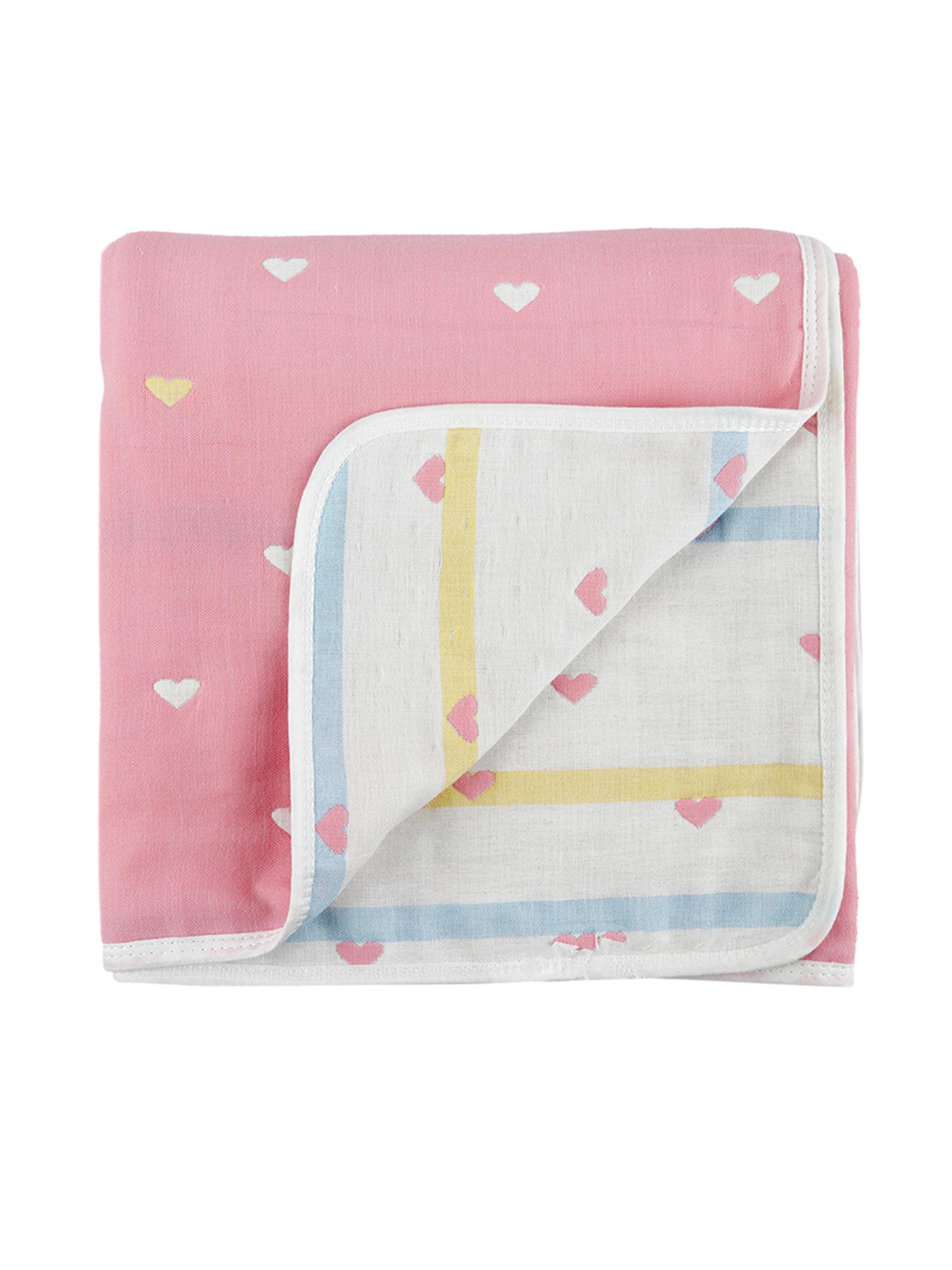 Baby Moo Heart Pink Muslin Blanket Buy Baby Moo Heart Pink Muslin