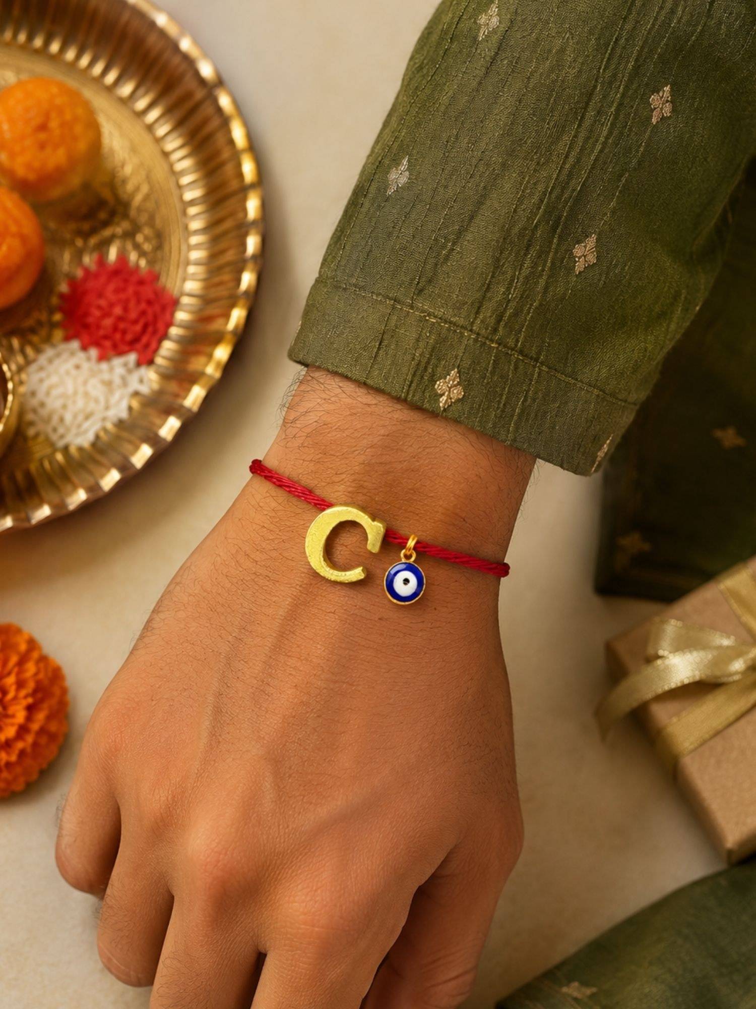 Digital Dress Room C Letter Evil Eye Moli Thread Rakhi Bhai Bro
