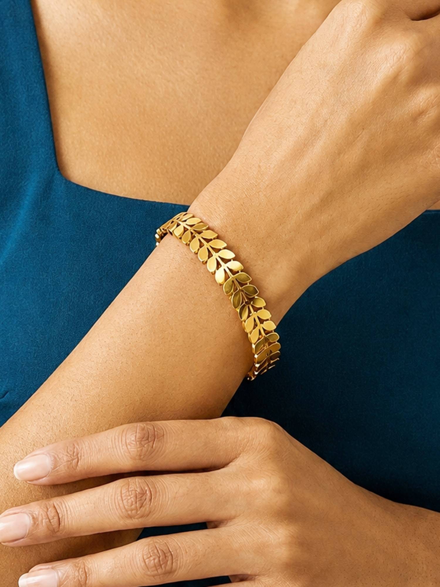 ARTKLIM Golden Leaf Vine Anti-Tarnish Bracelet