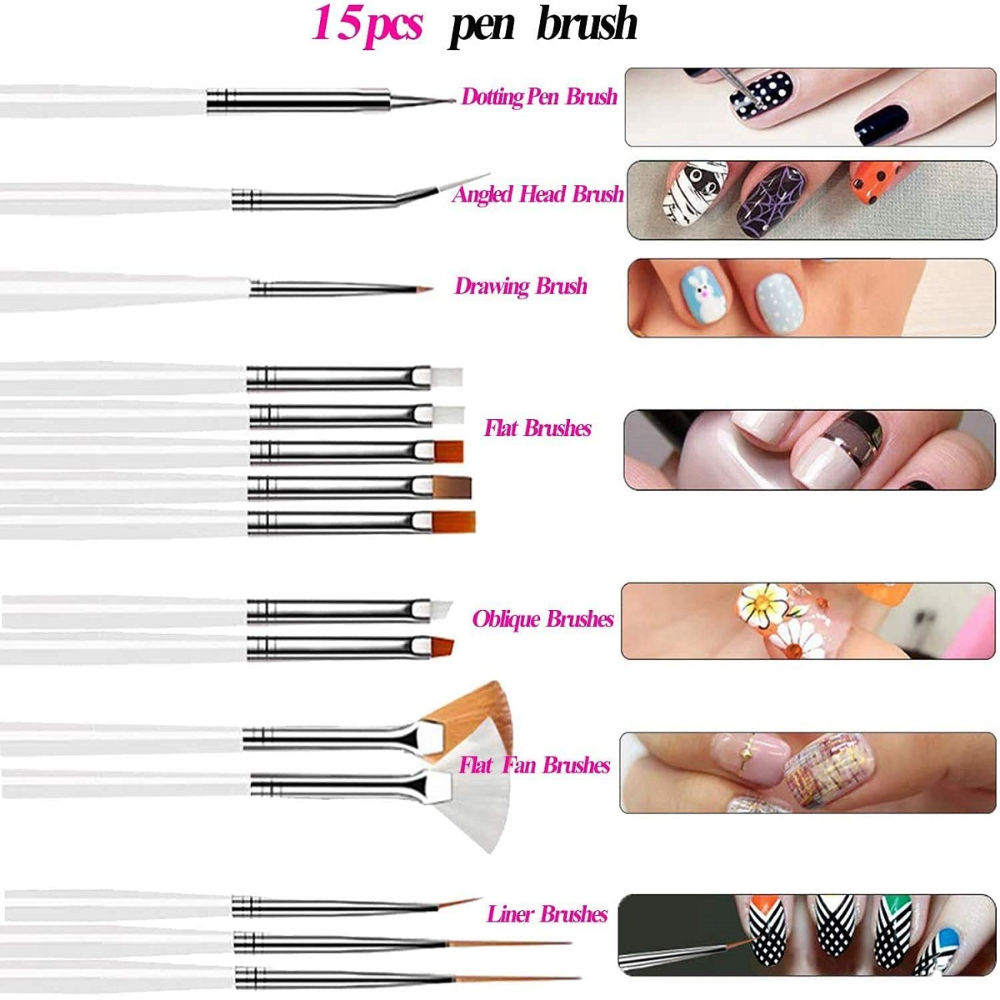 Buy Royalkart Nail Art Kit For Women Professional 5 Dotting Pen Stamping  Plate,Silicone Nail Stamper,Scraper,Nail Art Buffer,Fimo Clay Wheel,Finger  Tip Guide Online at Best Prices in India - JioMart.