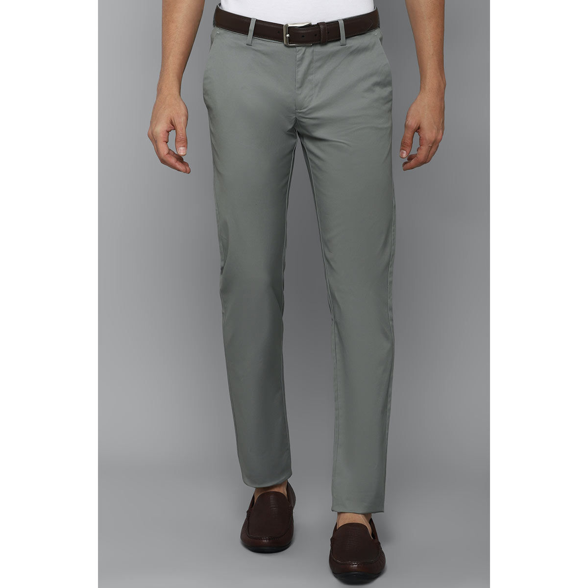 Buy Allen Solly Solid Cotton Blend Regular Fit Mens Casual Trousers (Khaki,  30) at Amazon.in