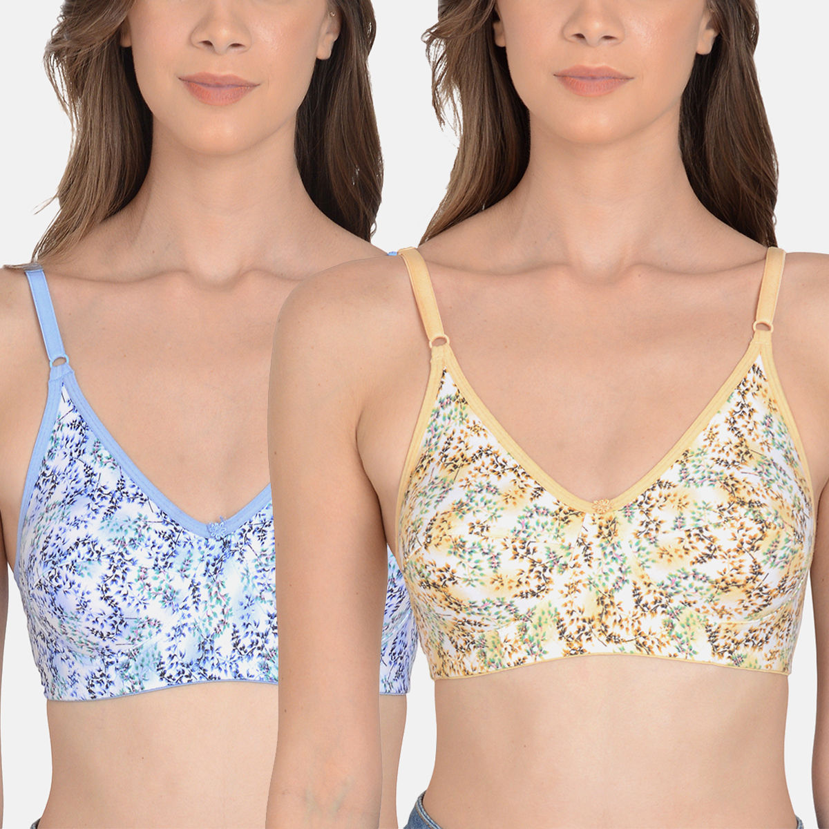 Buy Mod & Shy Pack of 2 Printed Non-Padded Cut and Sew Bra - Multi