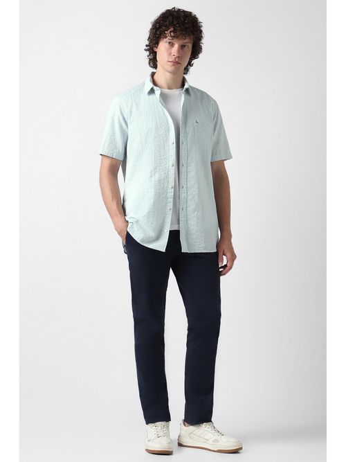 Buy Van Heusen Men Blue Cotton Regular Fit Shirt Online Buy Van Heusen Men Blue Cotton Regular Fit Shirt Online