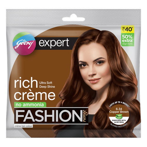 Godrej Expert Rich Creme Fashion Shade, Copper Brown: Buy Godrej Expert  Rich Creme Fashion Shade, Copper Brown Online at Best Price in India |  NykaaMan