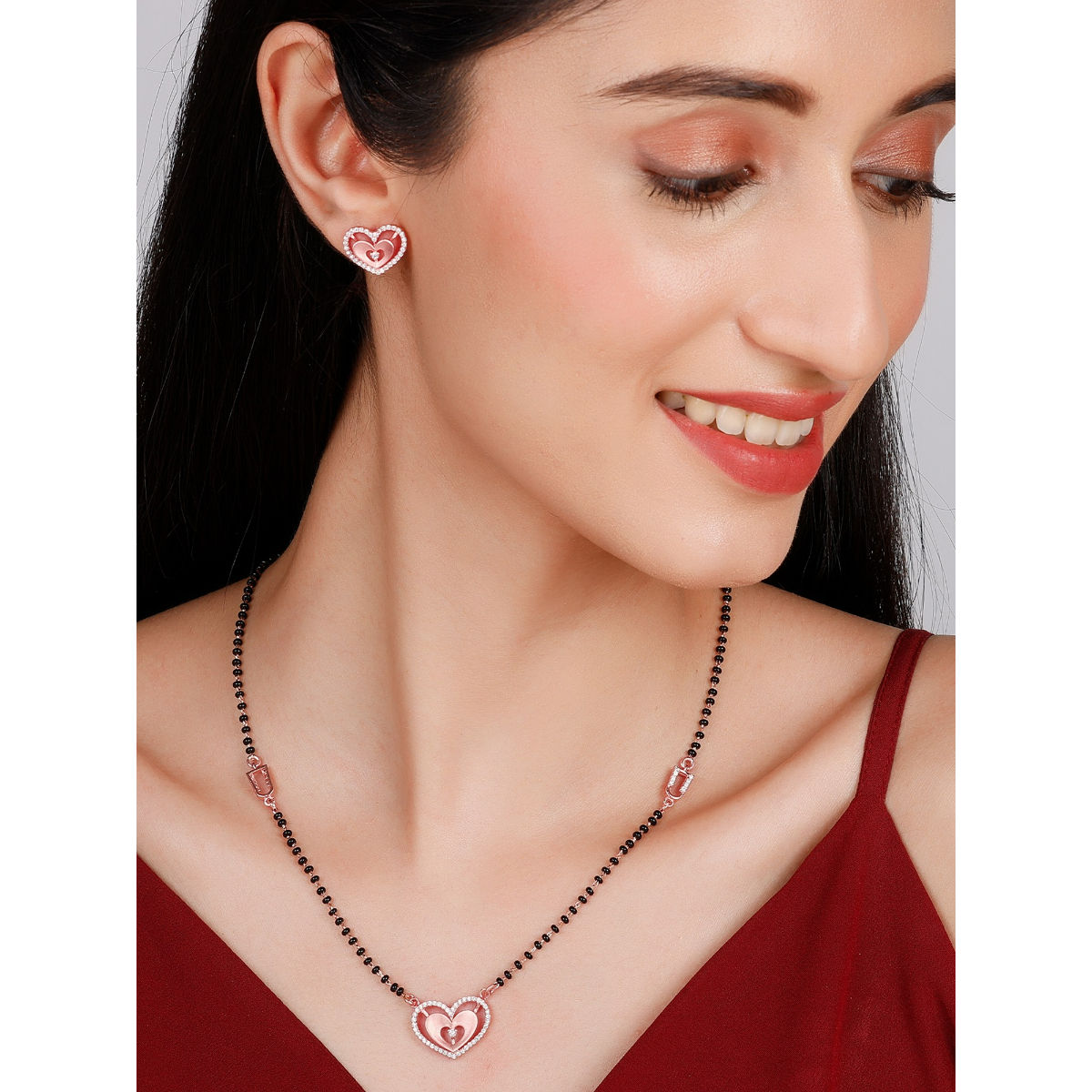 Anushka Sharma Rose Gold Heart Necklace