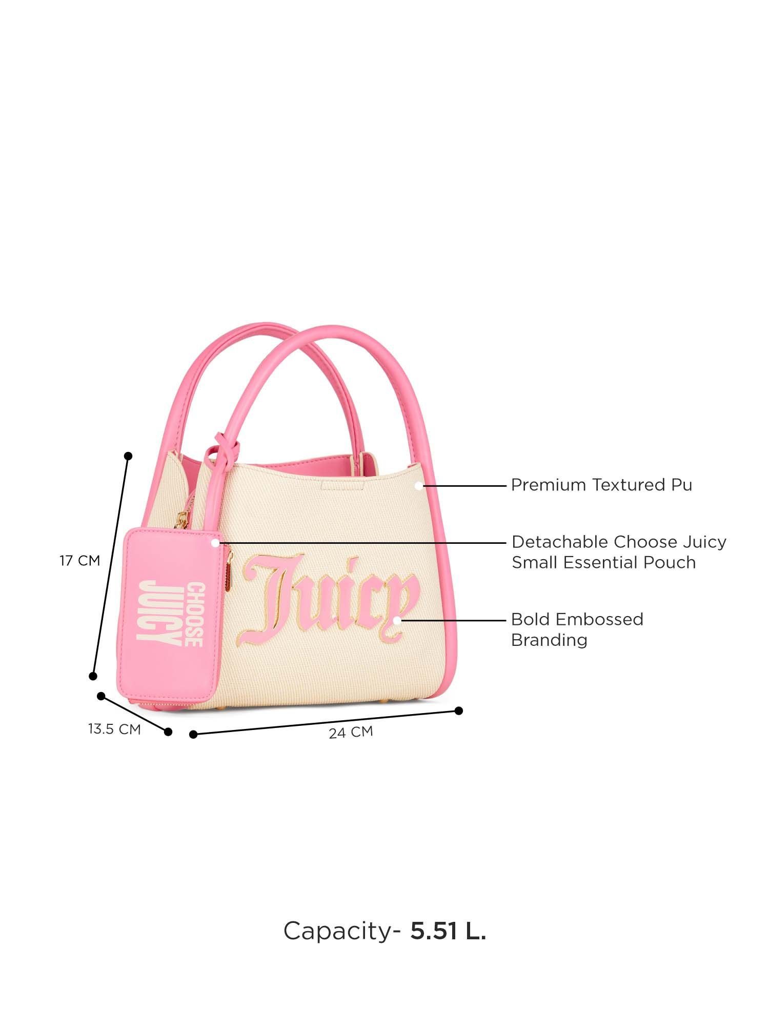 Juicy Couture ピンク マザーズバッグ　美品 Buy Juicy Couture Pink Solid Pu Handbag with Detachable Pouch and