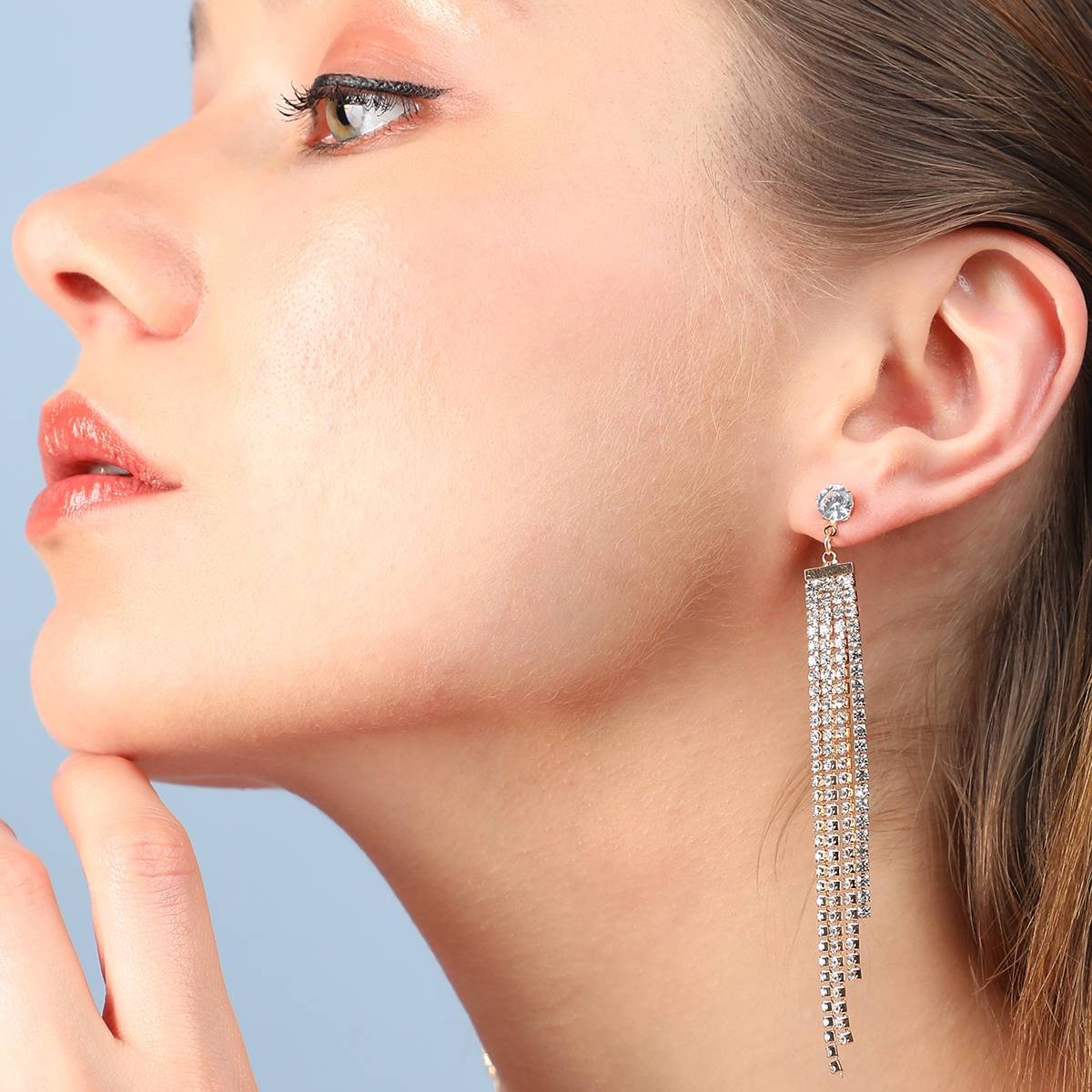 SOHI Gold Plated Designer Stone Party Drop Earring for Women