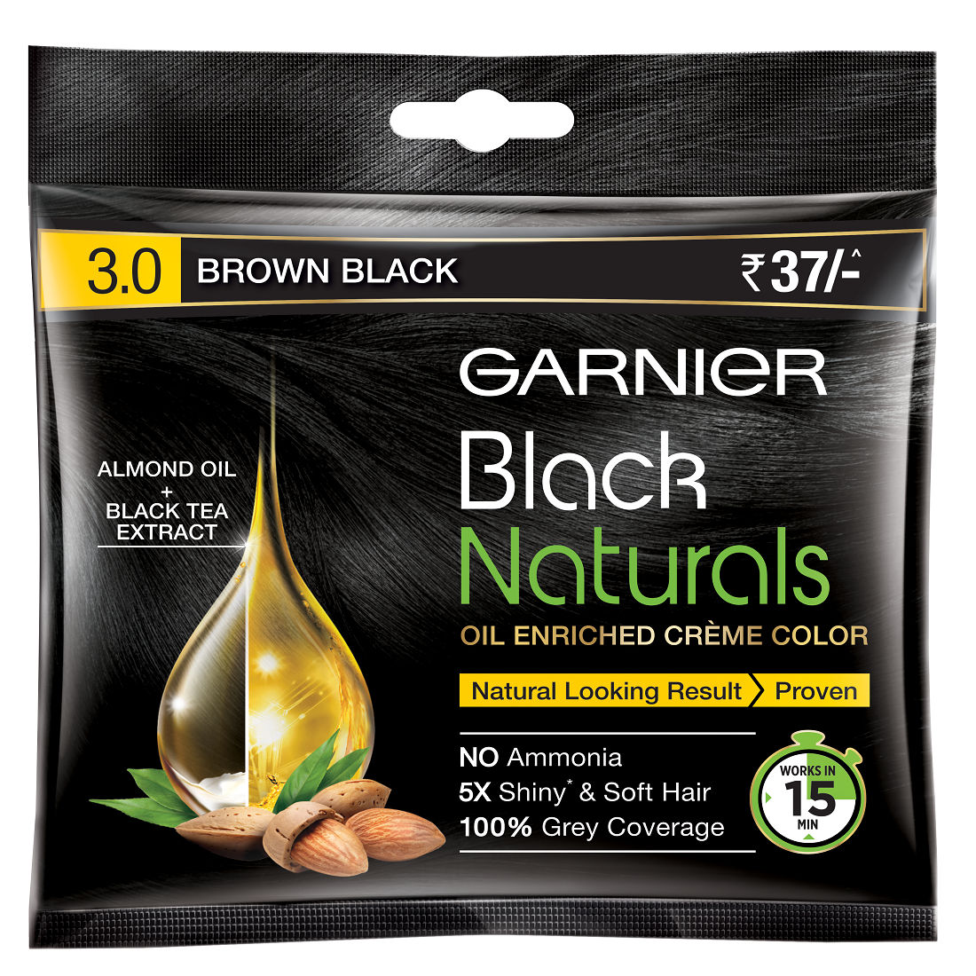 Garnier Black Naturals Oil Enriched Cream Hair Colour: Buy Garnier Black  Naturals Oil Enriched Cream Hair Colour Online at Best Price in India |  Nykaa
