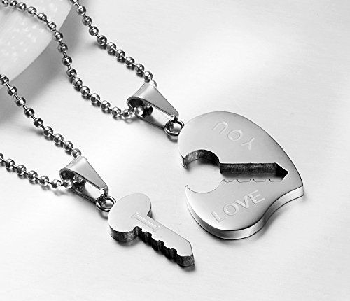 Lock and Key Couple Necklace Gift for Boyfriend Girlfriend Gullei.com