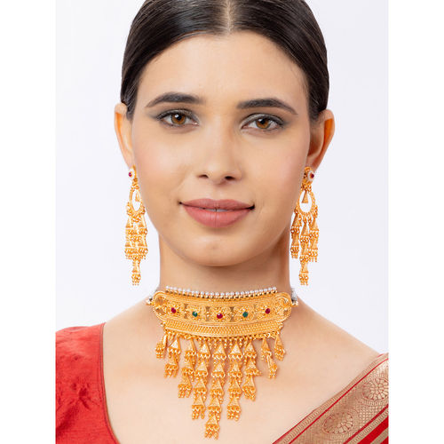 Buy Niscka 24K Gold Plated Traditional Rajputi AAD Multi-Color