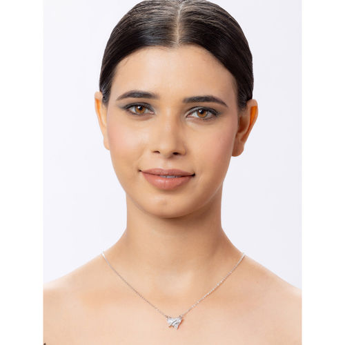 Buy Niscka Silver Plated Fancy Western American Diamonds Pendant